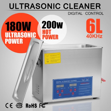 6L Nettoyeur à Ultrasons Ultrasonic Cleaner avec Minuteur Nettoyeur  Ultrasonique